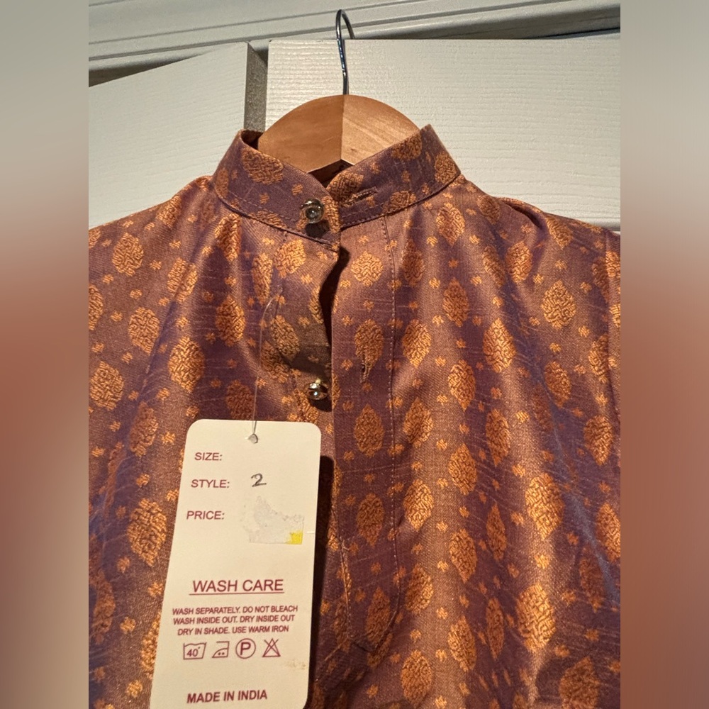 Sanjog Kurta Ethnic Wear Boy Rust Gold -2 YR